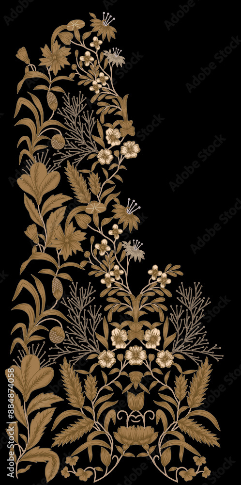 Set of golden lace pattern decorative elements Set of golden lace pattern decorative elements