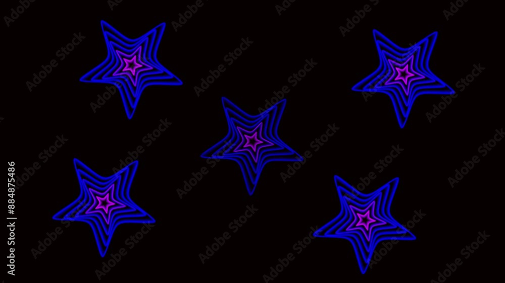 colorful star line pattern looping movement on black background. abstract colorful star line pattern looping movement on black background. abstract