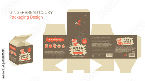 Die Cut Out Box for Christmas Sock Cookies