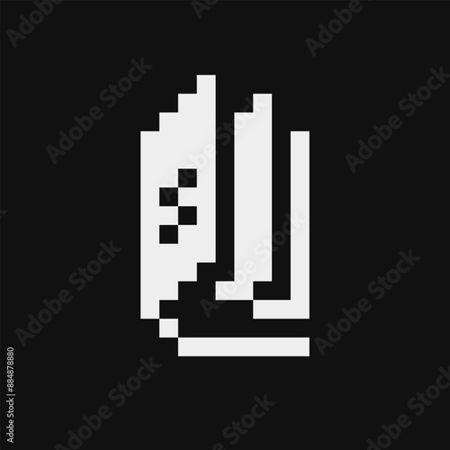 Book pixel art icon. Notebook Isolated vector illustration. Design for logo, sticker, mobile app, website. 8-bit sprite. 