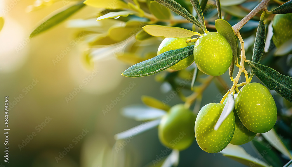 Green olives on the branch tree in olives garden macro Green olives on the branch tree in olives garden macro
