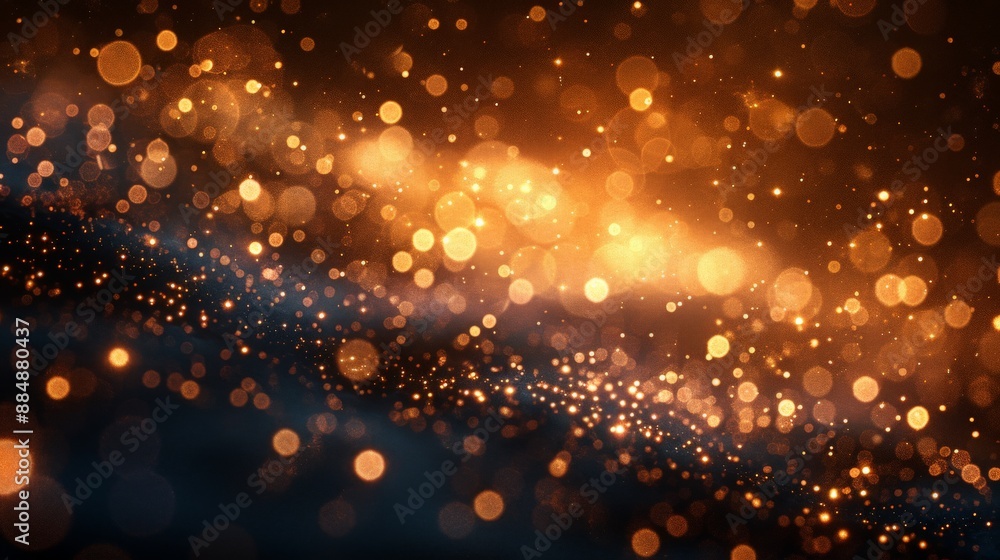 golden bokeh effect at the black background. golden bokeh effect at the black background.