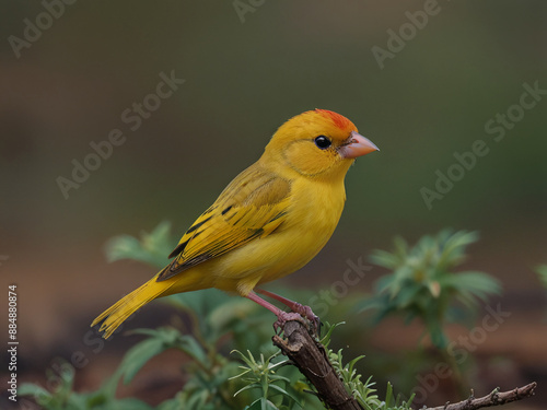 saffron finch, AI generated