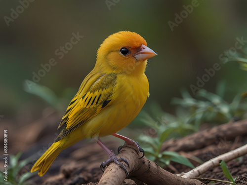 saffron finch, AI generated photo