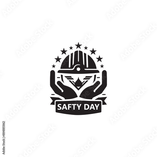 international safety day logo. safety day vector illustration, safety day campaign logo