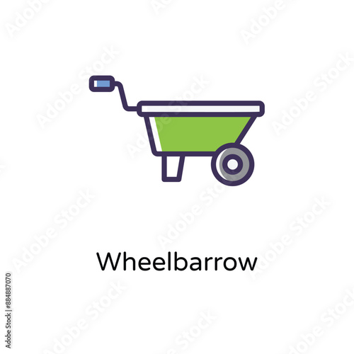 Wheelbarrow vector icon