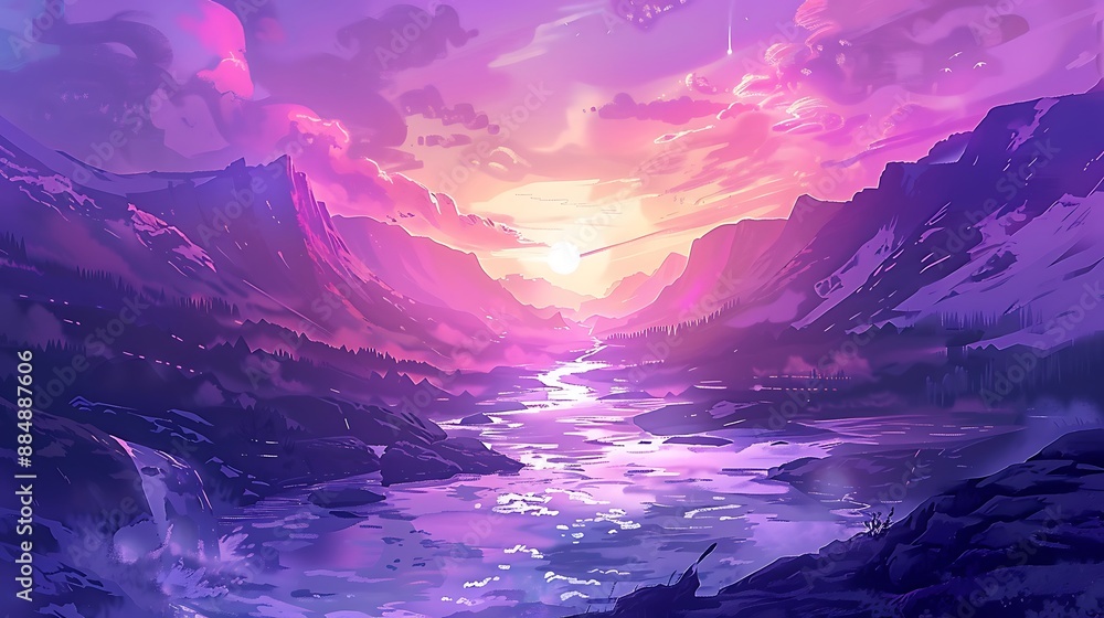 Fototapeta premium Serene Riverbank in a Lush Forest