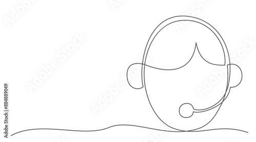 Support One line drawing isolated on white background