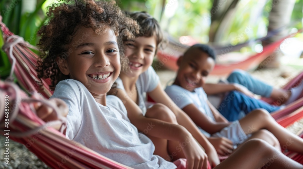 Multiracial Family Enjoying a Playful Backyard Picnic with Hammocks, Laughing Children, and Strong Family Bonds in Daylight Multiracial Family Enjoying a Playful Backyard Picnic with Hammocks, Laughing Children, and Strong Family Bonds in Daylight