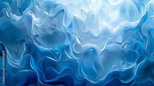 Abstract Blue Swirling Liquid