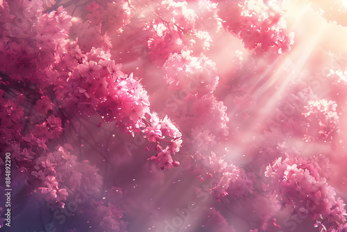 Pink Cherry Blossoms in Sunlight © Siasart Studio