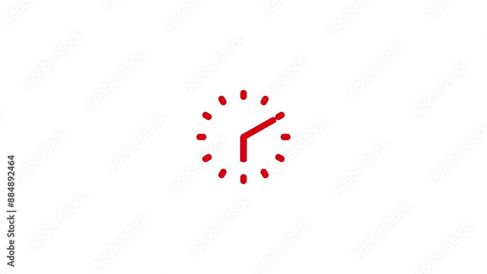 Clock icon with moving arrows in 12 hour loop. Stopwatch animation. Round clock with rotating animated arrows. Clock icon with moving arrows in 12 hour loop. Stopwatch animation. Round clock with rotating animated arrows.