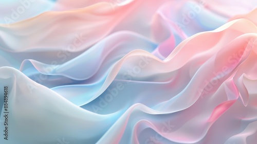 Abstract Pastel Fabric Waves with Smooth and Curved Layers