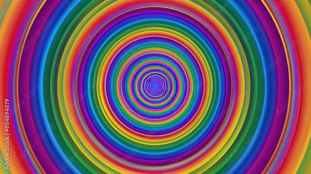 Abstract digital art featuring radiant circular patterns in vibrant rainbow colors, creating a mesmerizing and hypnotic effect. Abstract digital art featuring radiant circular patterns in vibrant rainbow colors, creating a mesmerizing and hypnotic effect.