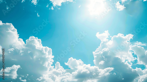 clear blue sky background,clouds with background, Blue sky background with tiny clouds. White fluffy clouds in the blue sky.