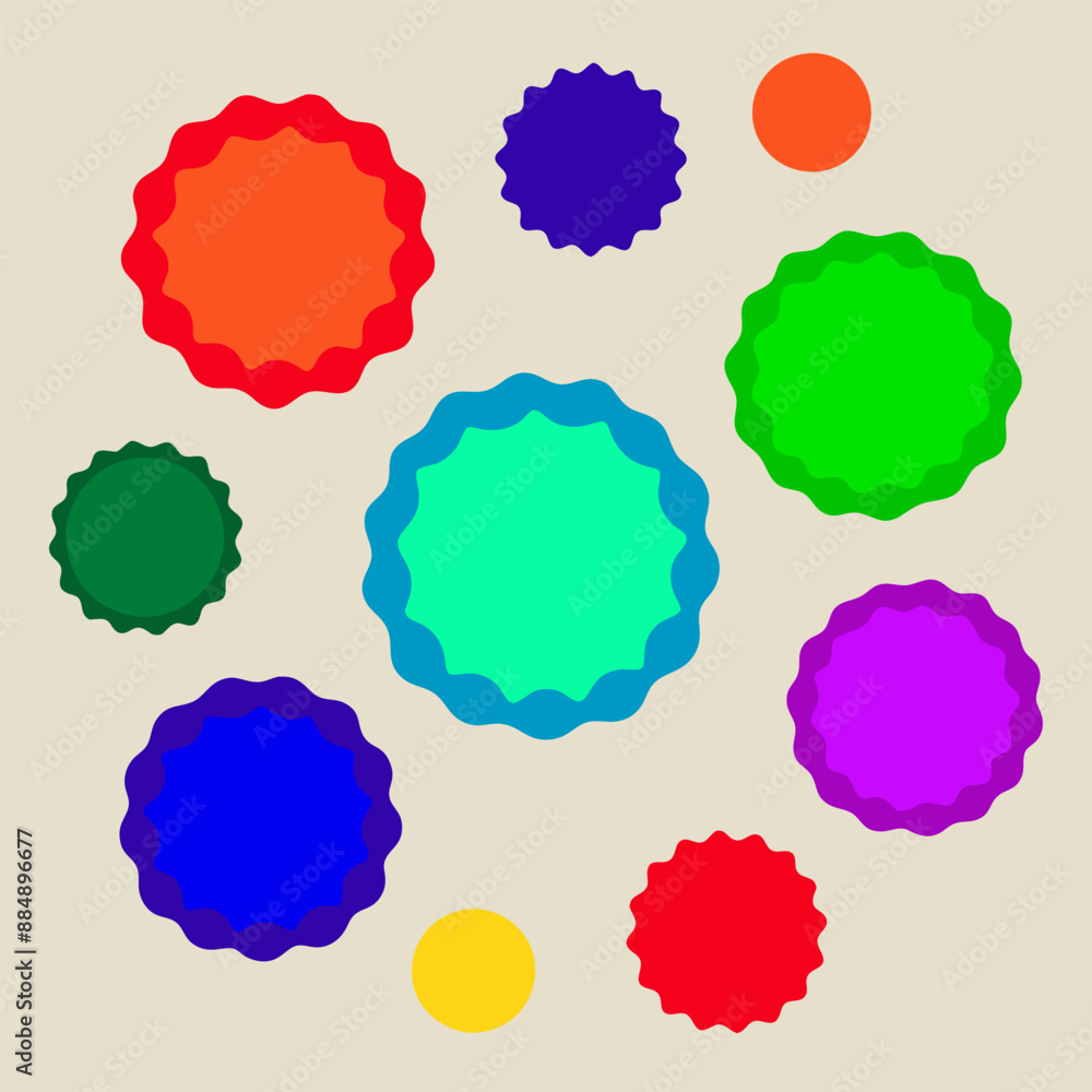 Multiple vibrant circles on a plain white backdrop Multiple vibrant circles on a plain white backdrop