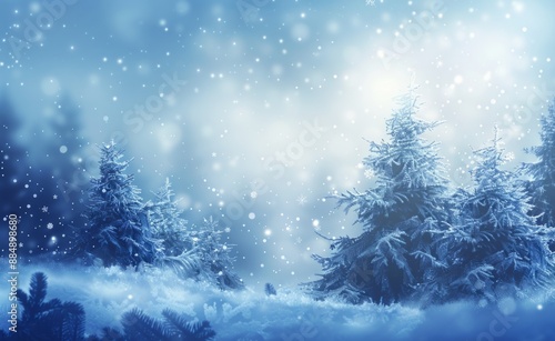 Wallpaper Mural Frosty winter background with snow-covered trees and Torontodigital.ca