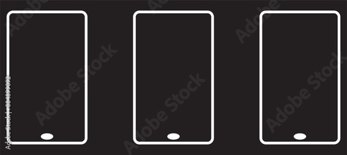 Outline line drawing modern smartphone. Elegant thin stroke line style design vector. Elegant thin line stroke style design smartphone