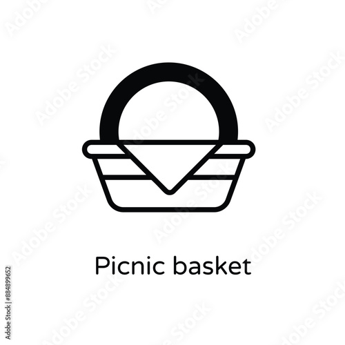 Picnic basket vector icon