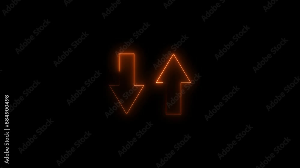 Down and up animation arrow,and neon line.. Down and up animation arrow,and neon line..