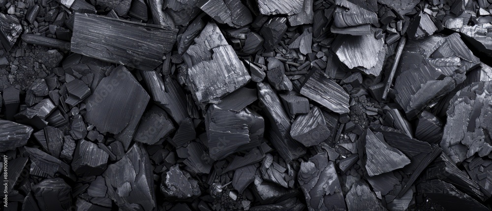 Panoramic close-up, high detail scan of smooth charcoal texture, Generative AI Panoramic close-up, high detail scan of smooth charcoal texture, Generative AI