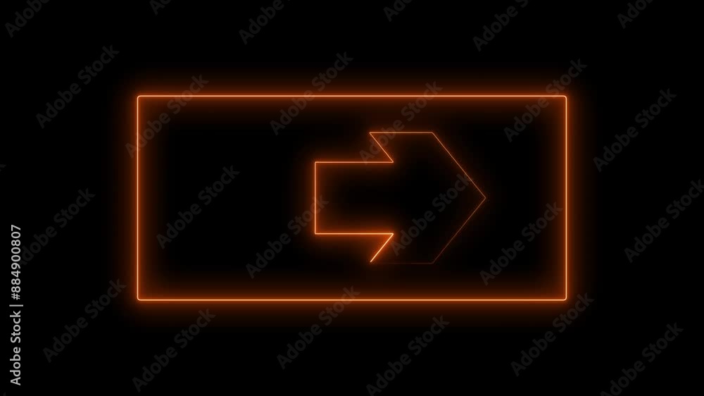 Glowing Neon right Arrow icon Direction,direction or pointer, simple icon. Glowing Neon right Arrow icon Direction,direction or pointer, simple icon.
