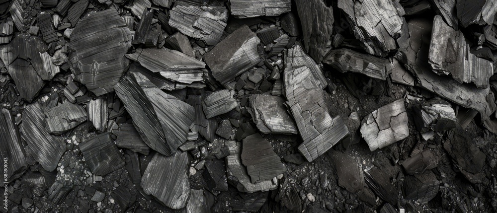 Panoramic close-up, high detail scan of soft charcoal texture, Generative AI Panoramic close-up, high detail scan of soft charcoal texture, Generative AI