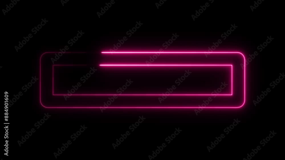 Abstract glowing neon rectangle frame animation Abstract glowing neon rectangle frame animation