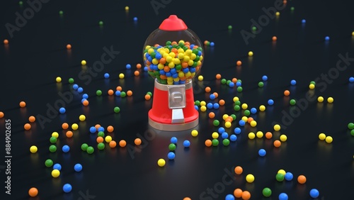 Obraz na płótnie stylized vintage gumball machine 3D computer generated illustration
