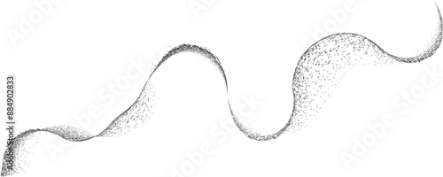 Sprayed black rounded lines .Graffiti art design . Noise dispersion logo . Spray effect .Grunge curved line . Grainy, gritty textured line . Distressed element .vector