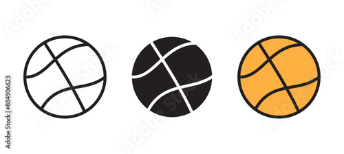 set of basketball icon vector logo outline illustration template graphic design