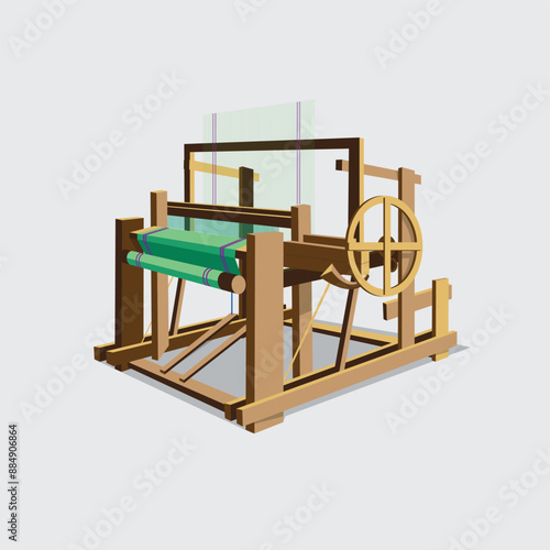 A Vector  illustration of A Vector illustration_of classic power loom