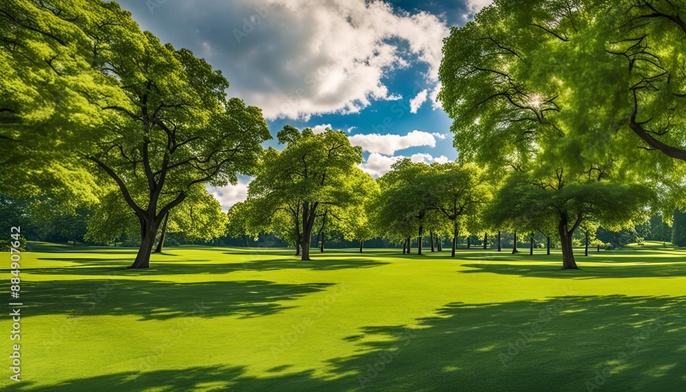beautiful park with beautiful trees in the background and blue sky with clouds
beautiful park with beautiful trees in the background and blue sky with clouds