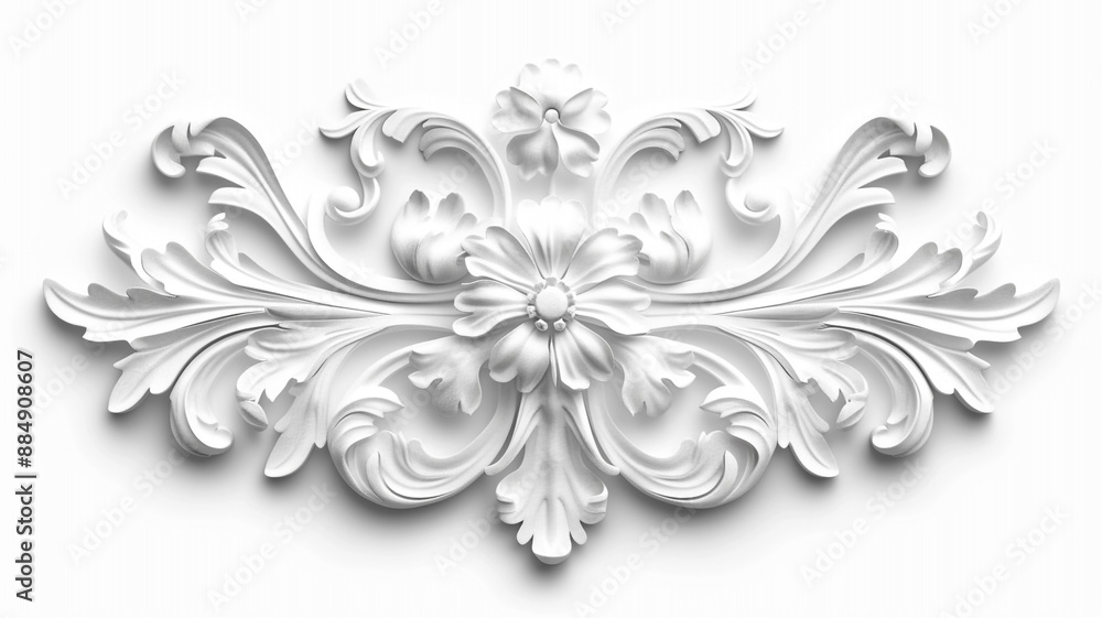 3D illustration of a decorative element in a classic style White on transparent background. 3D illustration, decorative element, classic style, white decoration, transparent background, 3D illustration of a decorative element in a classic style White on transparent background. 3D illustration, decorative element, classic style, white decoration, transparent background,