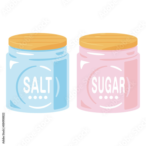 瓶に入った塩と砂糖