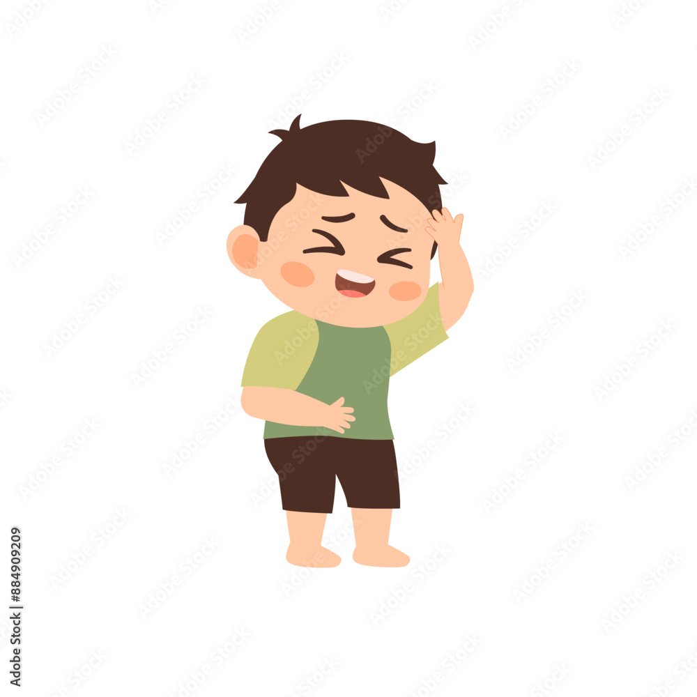 Cute kid laughing vector illustration Cute kid laughing vector illustration