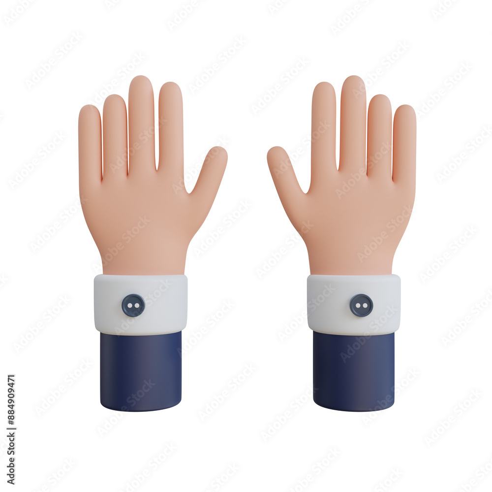 Ten Finger Hand Gesture 3D Icon Ten Finger Hand Gesture 3D Icon