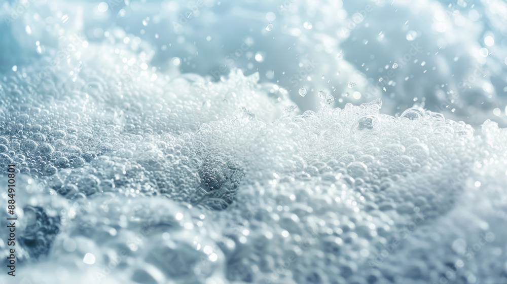 A close-up photograph of ocean waves, with detailed focus on the frothy white foam and light blue water, the texture capturing the dynamic movement of the waves A close-up photograph of ocean waves, with detailed focus on the frothy white foam and light blue water, the texture capturing the dynamic movement of the waves