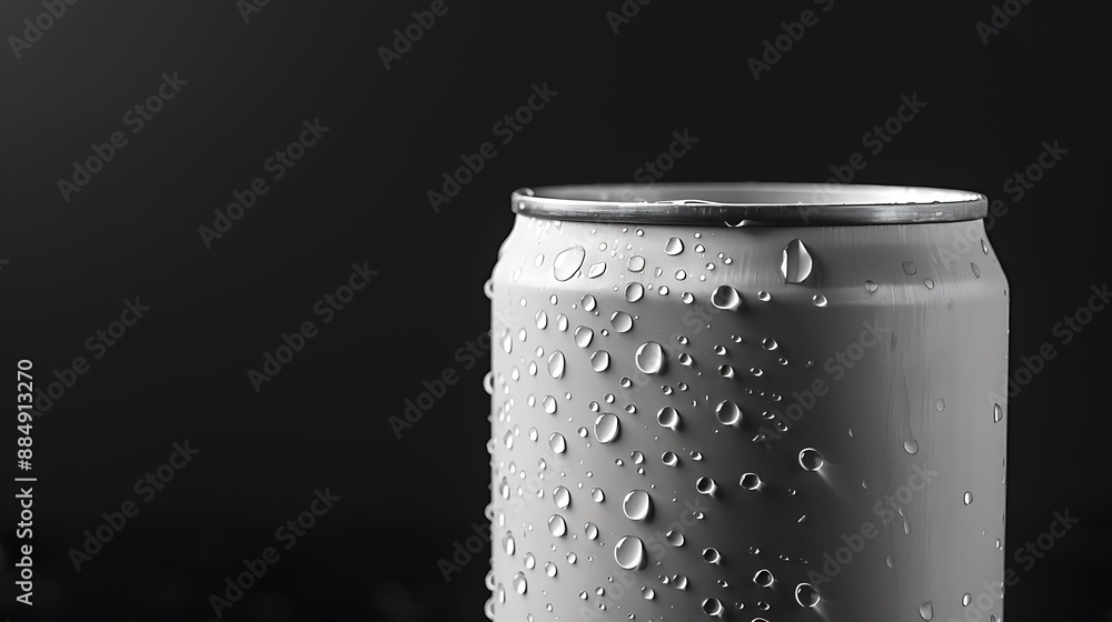 Cold Drink Can on Black Background Cold Drink Can on Black Background