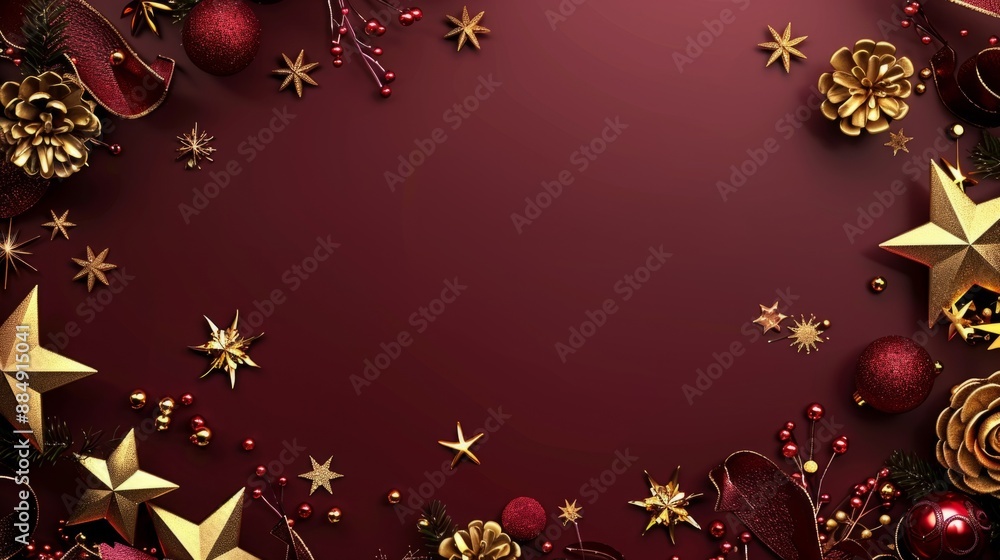 Red background with beautiful golden stars. Red background with beautiful golden stars.
