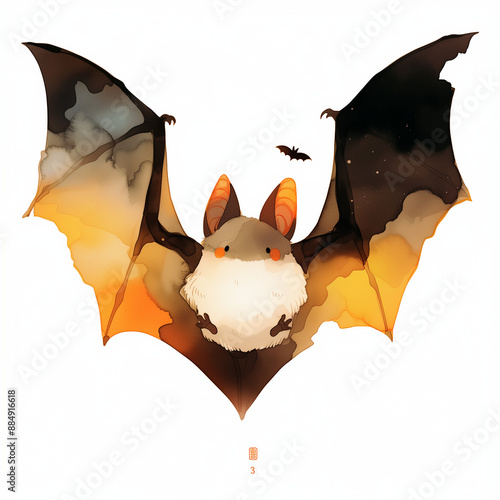 cute Halloween bat isolated...