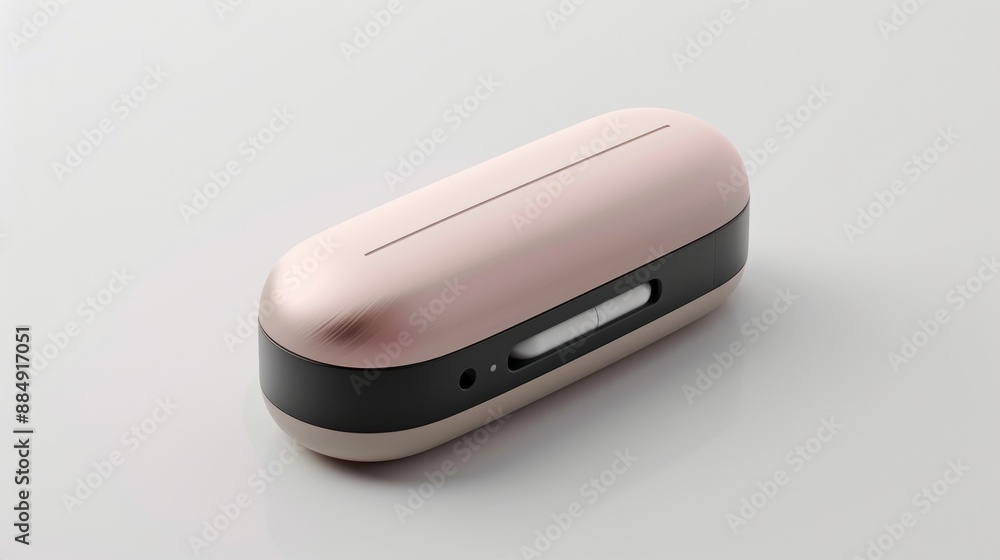 Rose Gold Wireless Earbud Charging Case on White Background Rose Gold Wireless Earbud Charging Case on White Background