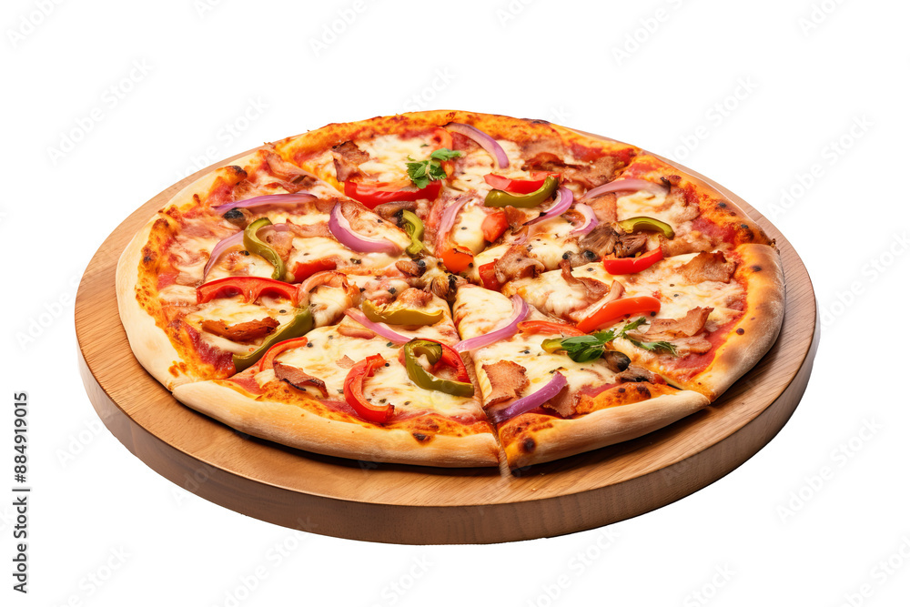 Delicious pizza PNG with transparent background featuring classic pepperoni, melted cheese, and fresh toppings ideal for food design projects, menus, and marketing materials Delicious pizza PNG with transparent background featuring classic pepperoni, melted cheese, and fresh toppings ideal for food design projects, menus, and marketing materials