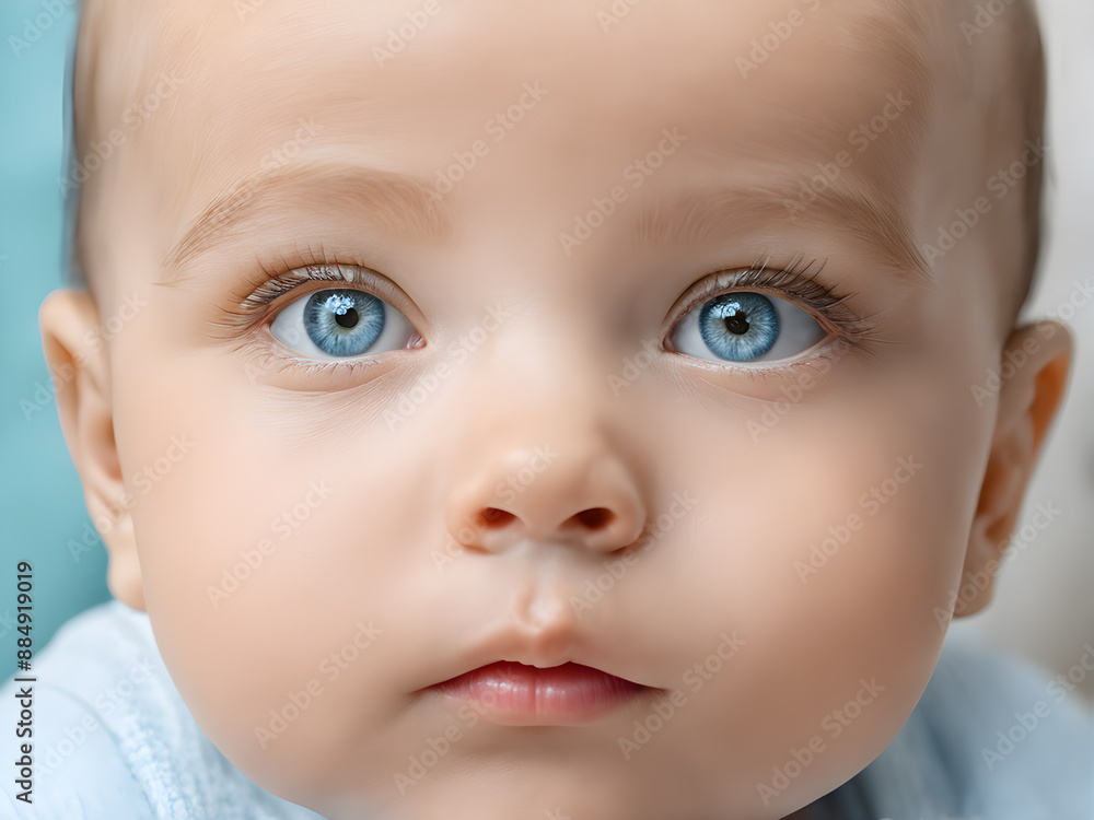Cute little baby boy with blue eyes, close-up portrait Cute little baby boy with blue eyes, close-up portrait