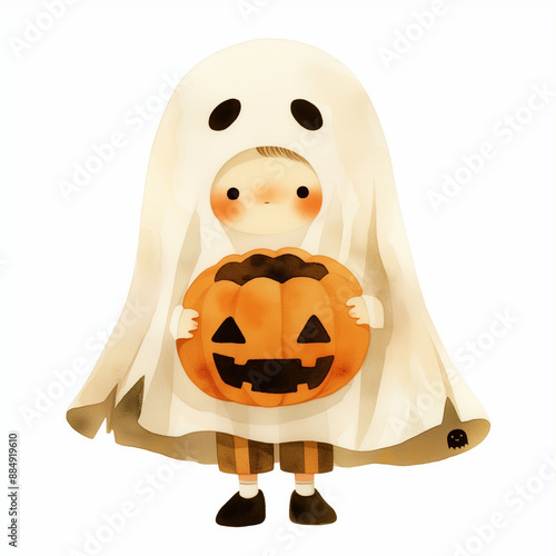cute child in Halloween cos...