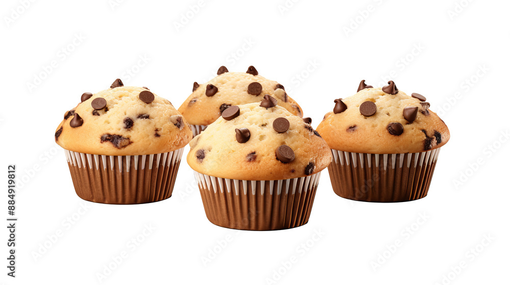 Plain muffin muffins with chocolate chips on transparent background, PNG file. Various design angles showcasing delicious baked goods, ideal mockup template for artwork or digital designs. Plain muffin muffins with chocolate chips on transparent background, PNG file. Various design angles showcasing delicious baked goods, ideal mockup template for artwork or digital designs.