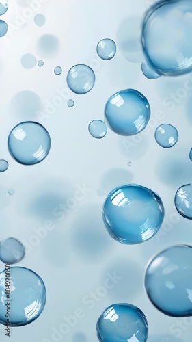 Wallpaper Mural Many water bubbles in blue water close up, abstract water wave with bubbles in slow motion. beautiful wallpaper Torontodigital.ca