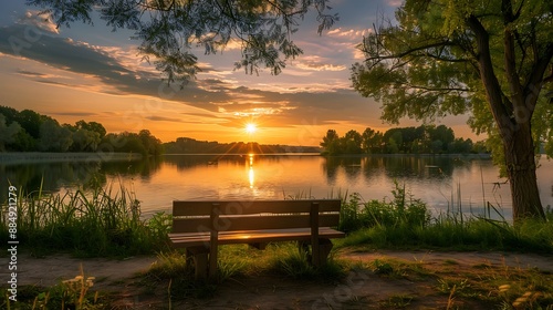 Golden Sunset by the Lake