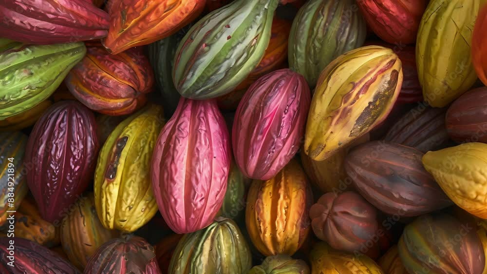 An upclose view of cacao beans reveals surprising asymmetry and imperfections adding to their charm and uniqueness. An upclose view of cacao beans reveals surprising asymmetry and imperfections adding to their charm and uniqueness.