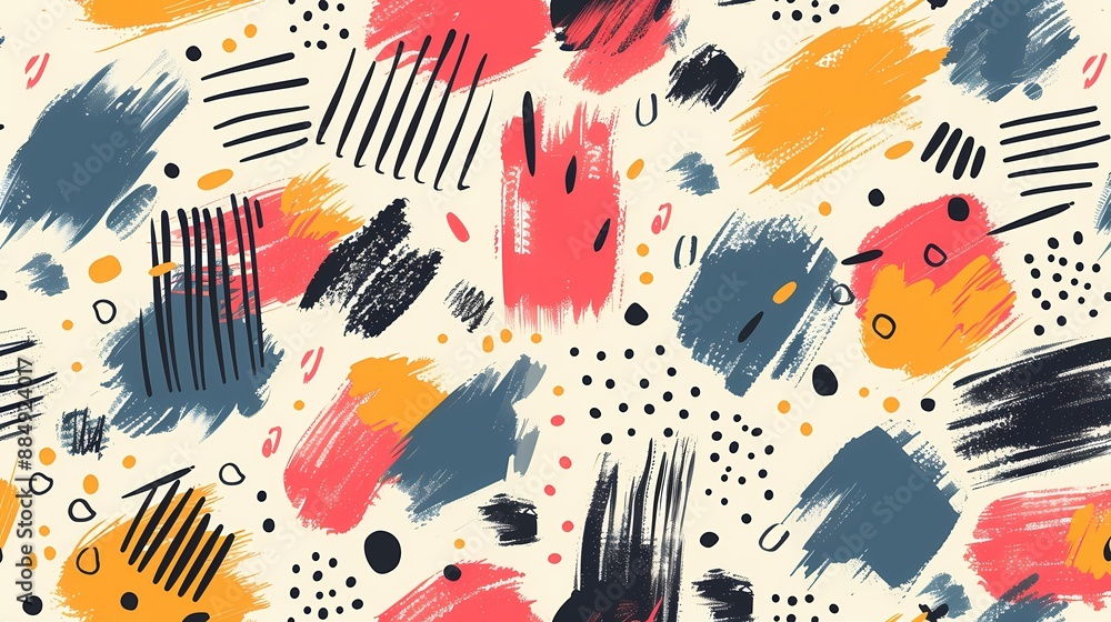 Creative combination of colorful abstract patterns and cartoon elements Creative combination of colorful abstract patterns and cartoon elements
